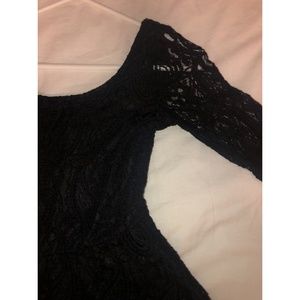 Black Lace Skater Dress